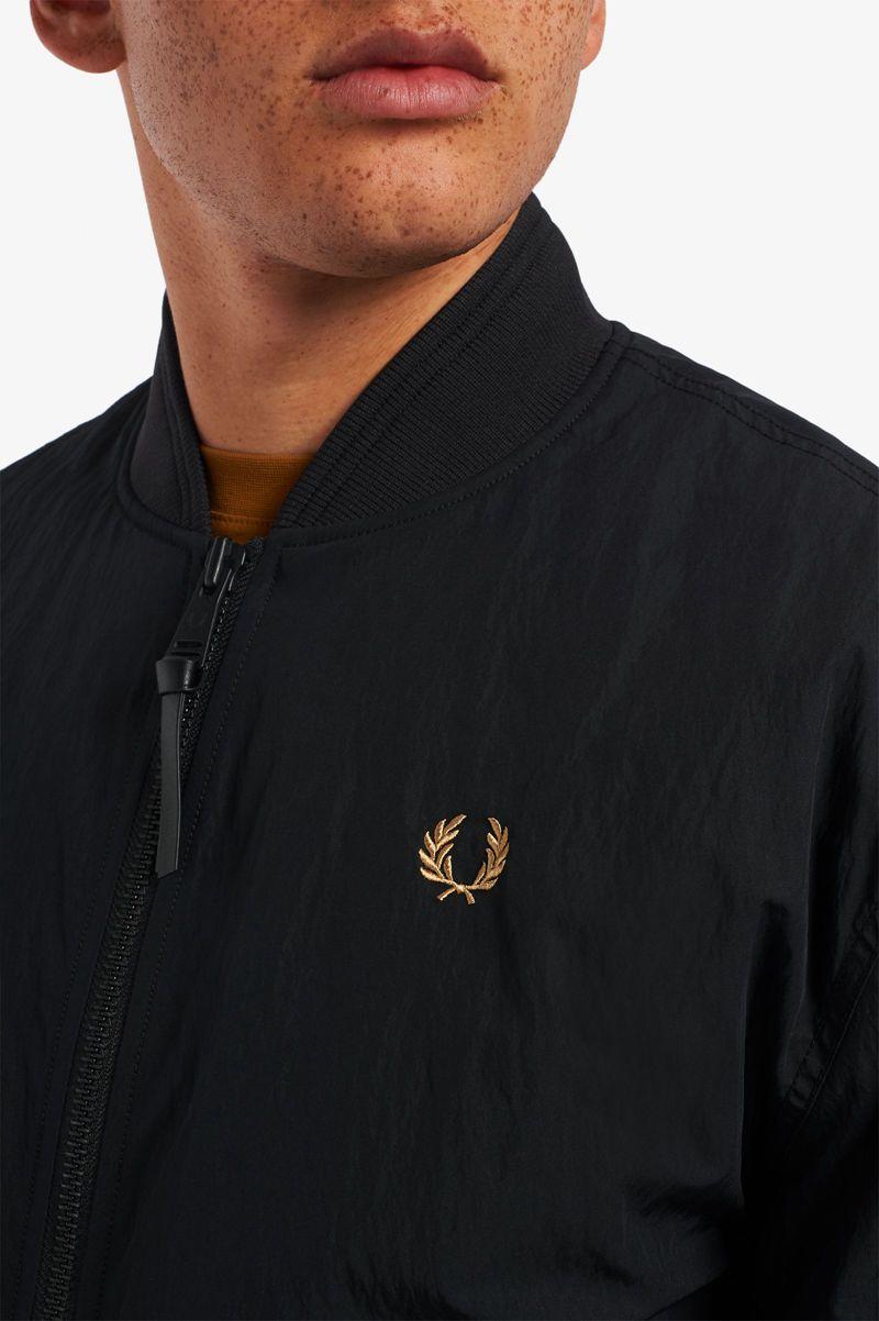 Black Fred Perry Padded Bomber Men's Jackets | PH 1218ZUTG